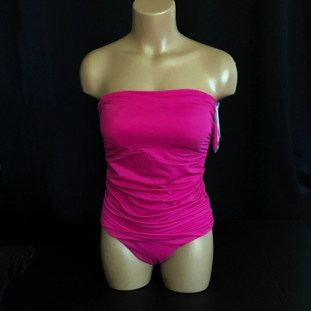 Victoria's Secret Swim Ruched One-Piece Swimsuit Removable Straps forever pink
